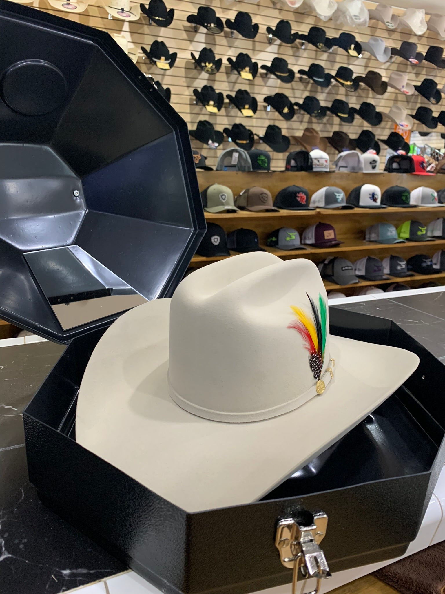 STETSON COWBOY HAT 100X EL PRESIDENTE SILVER BELLY