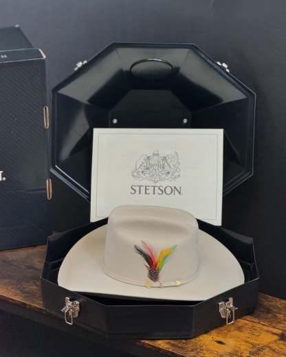 STETSON COWBOY HAT 100X EL PRESIDENTE SILVER BELLY