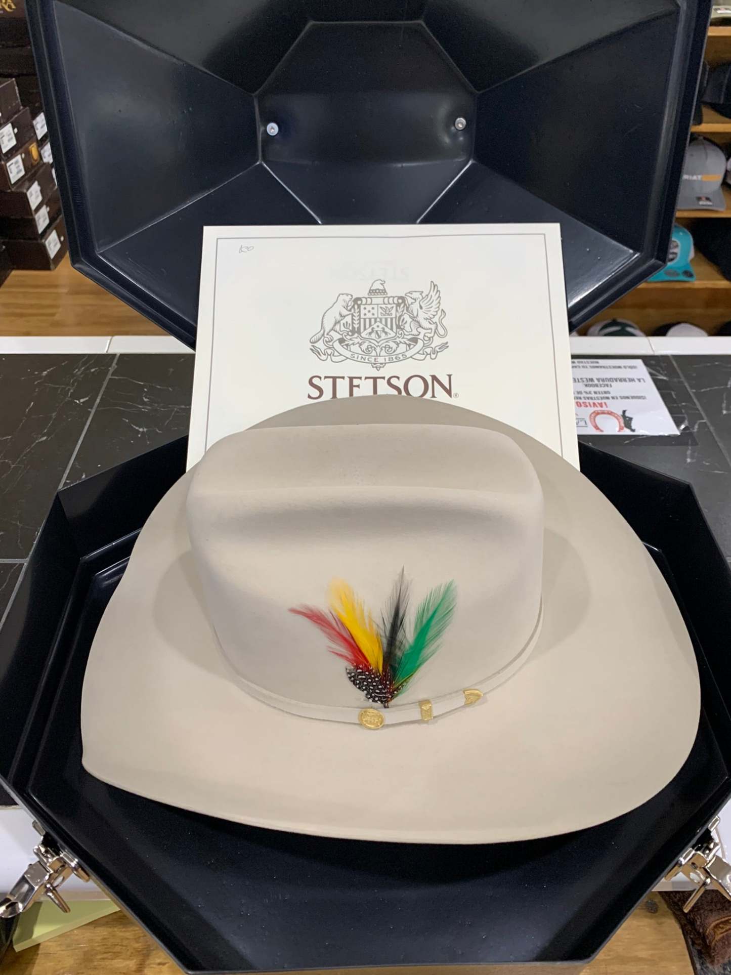 STETSON COWBOY HAT 100X EL PRESIDENTE SILVER BELLY