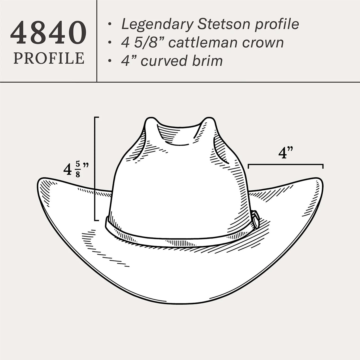 STETSON COWBOY HAT 100X EL PRESIDENTE SILVER BELLY
