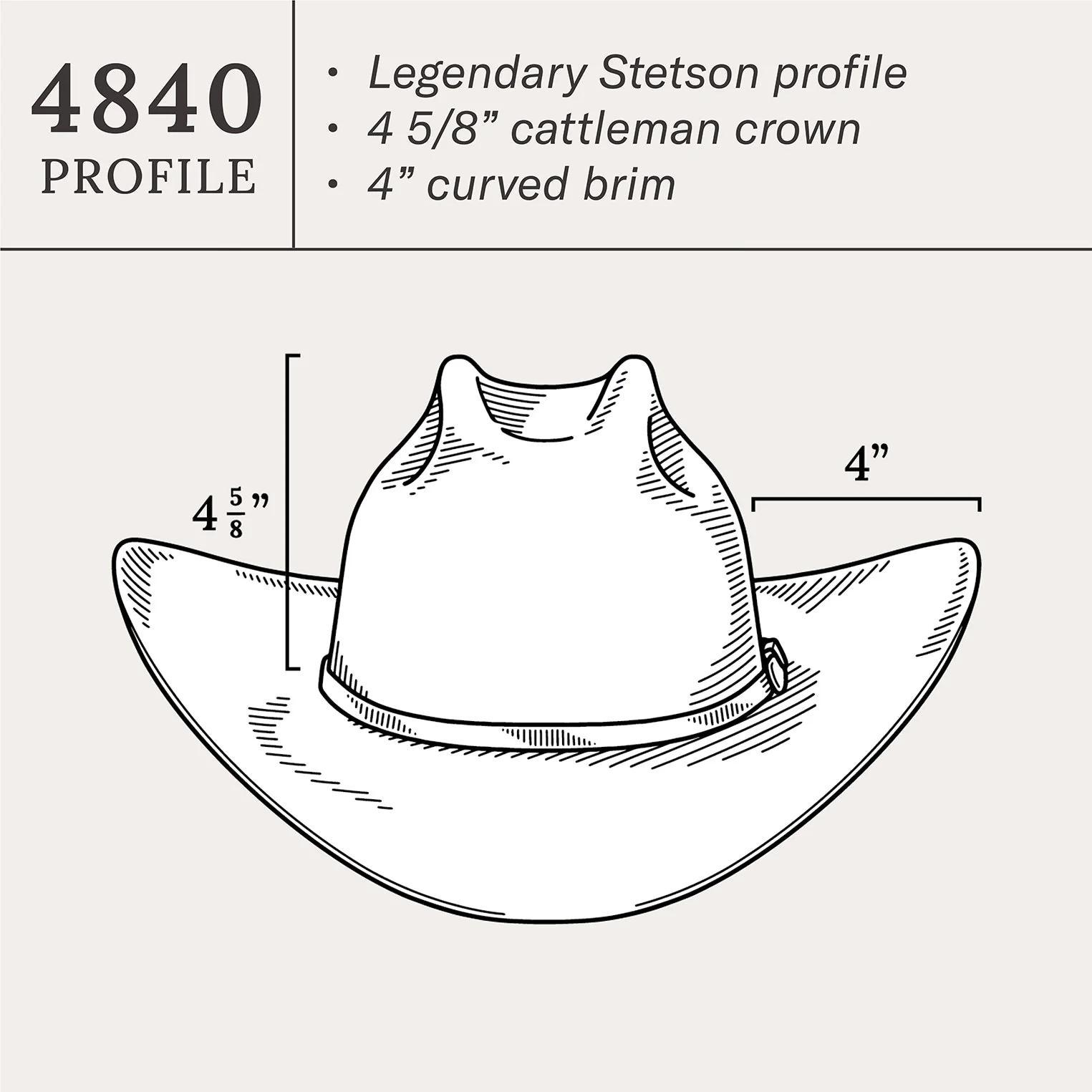 STETSON COWBOY HAT 100X EL PRESIDENTE SILVER BELLY