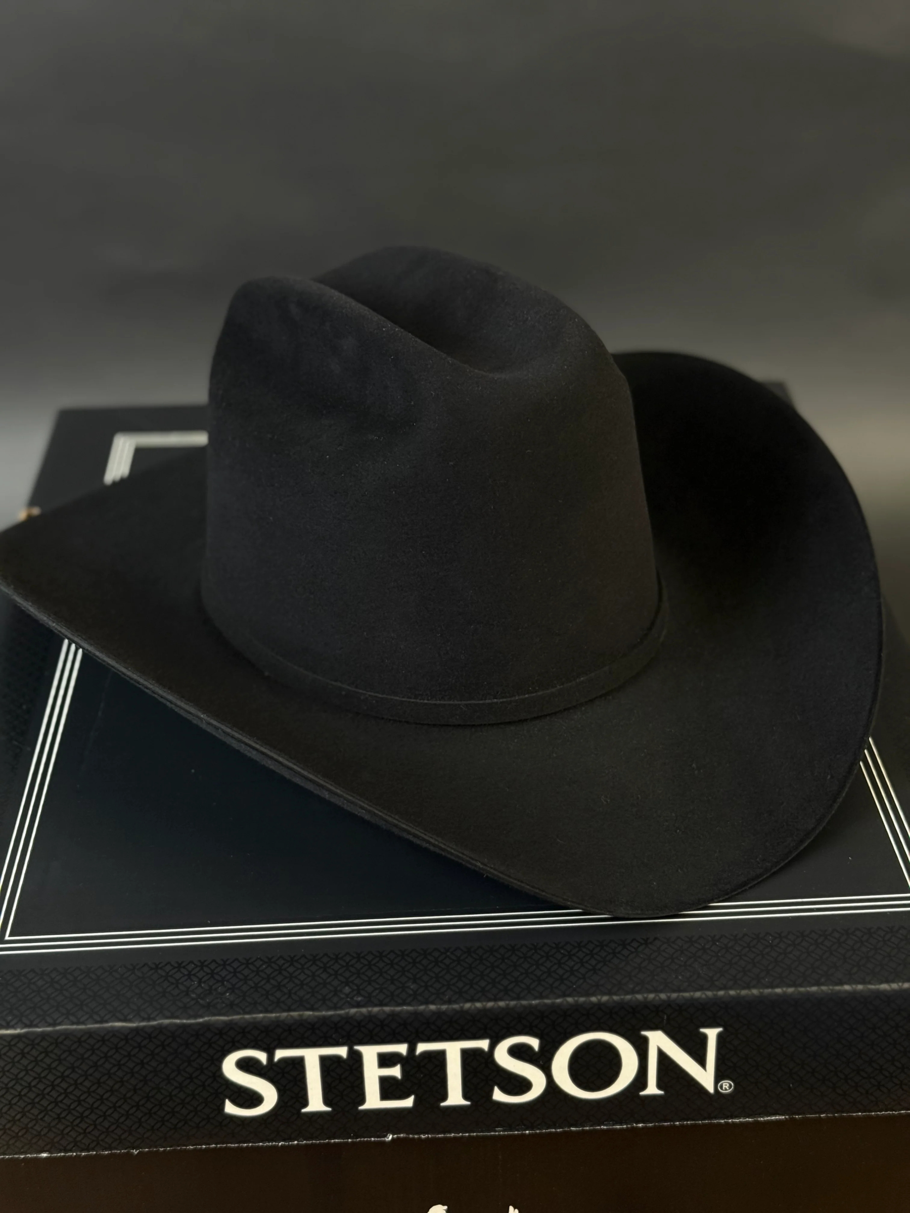 STETSON 100X THE GOLDEN EAGLE BLACK COPA ALTA PREMIUM FELT HAT