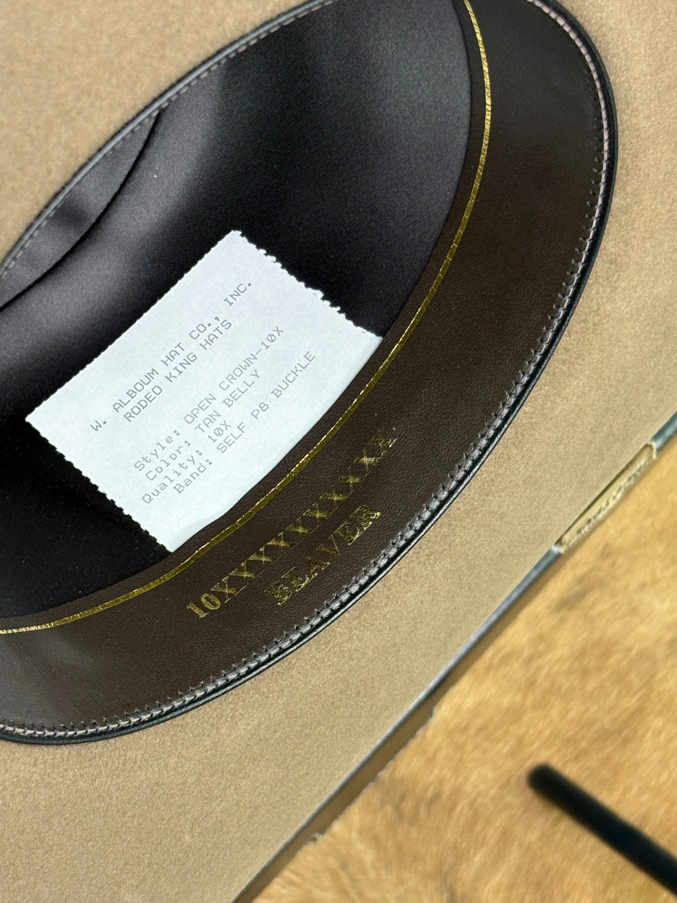 Rodeo King 10X Tan Belly Open Crown