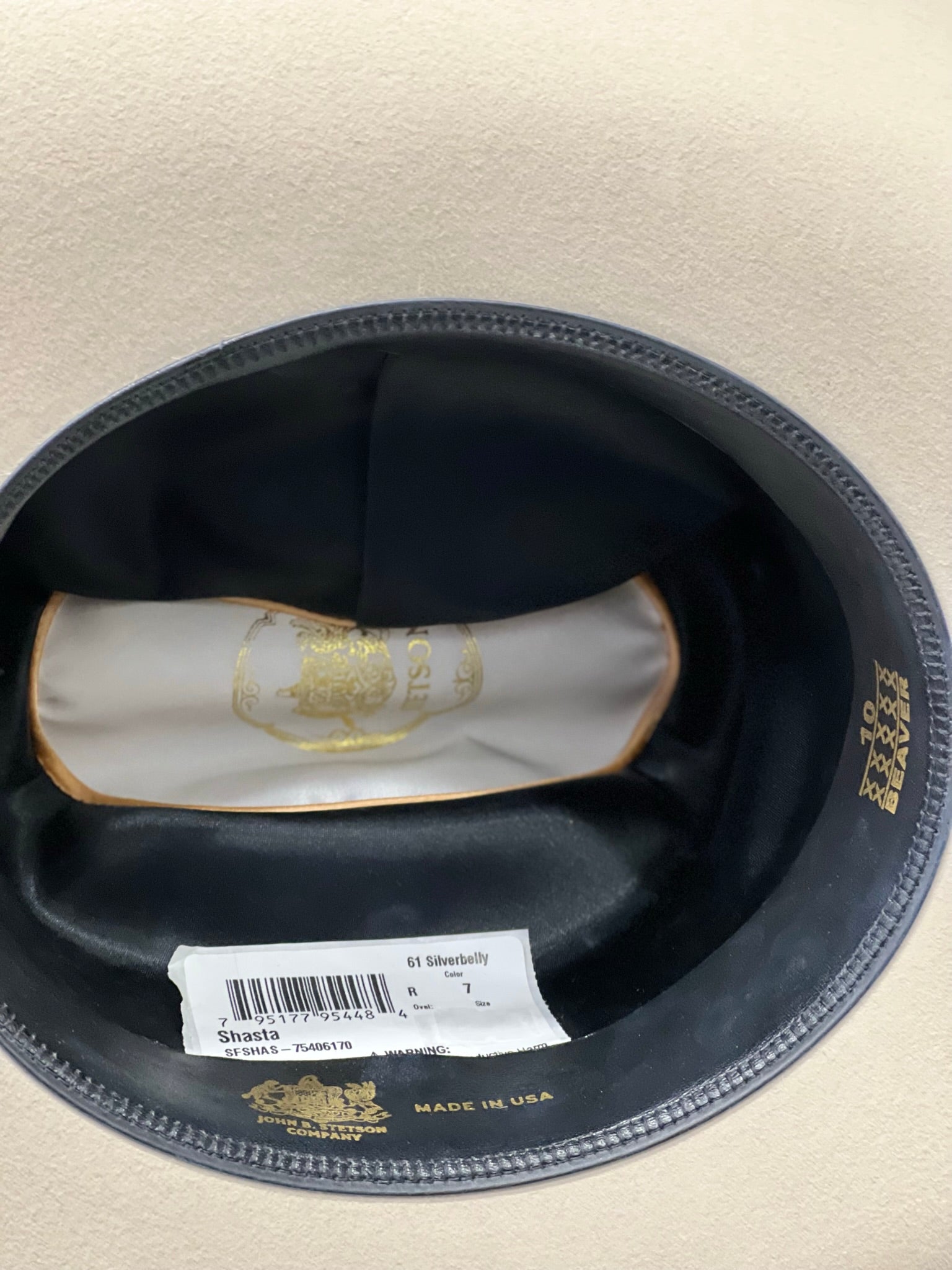 STETSON 10X SHASTA SILVER BELLY