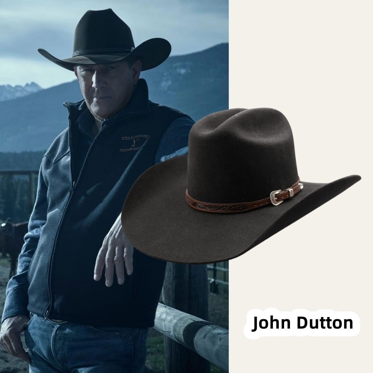 John Dutton 10X Leather Cowboy Hat