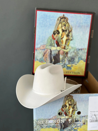 STETSON 6X WHITE/BLANCO RANCHER COPA ALTA
