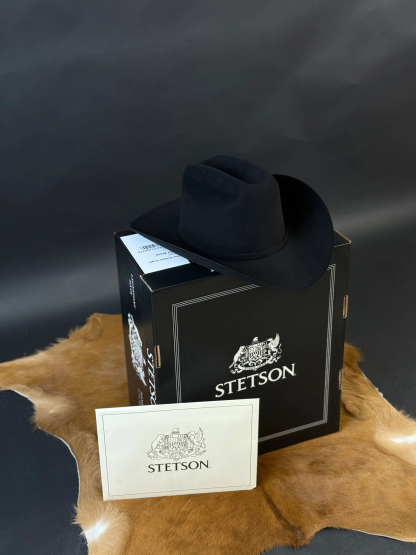 STETSON 100X THE GOLDEN EAGLE BLACK COPA ALTA PREMIUM FELT HAT