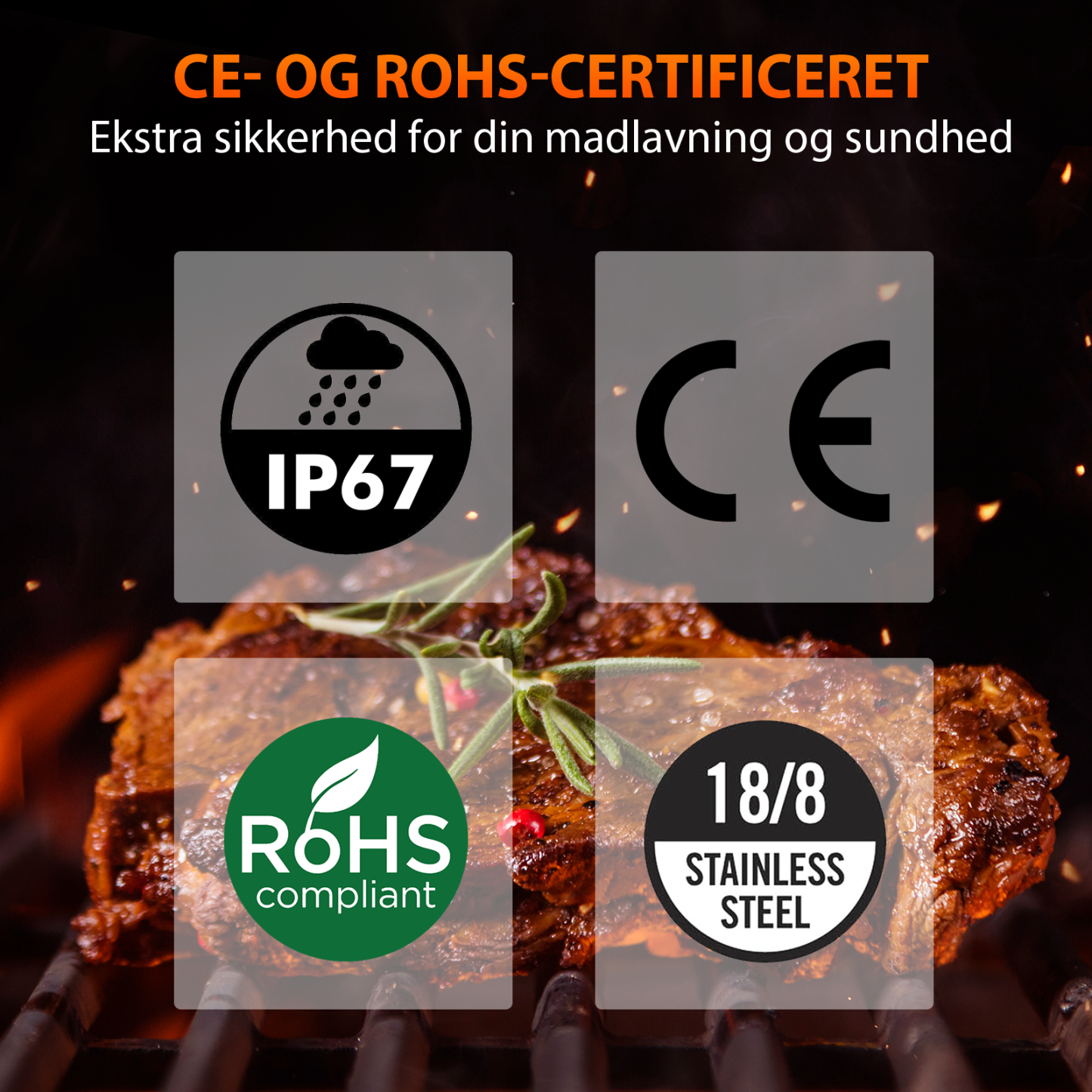 Grillpar BQ-60 – Trådløst Bluetooth-termometer til bøf, røgning og grillning