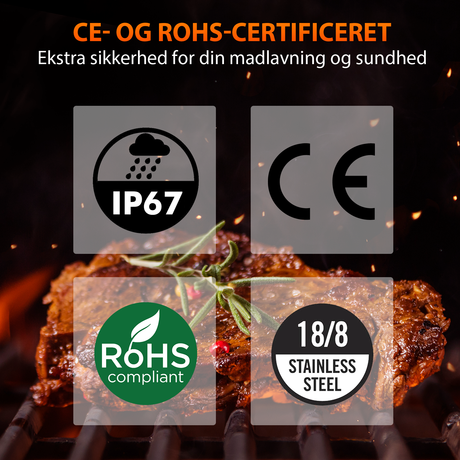 Grillpar BQ-60 – Trådløst Bluetooth-termometer til bøf, røgning og grillning