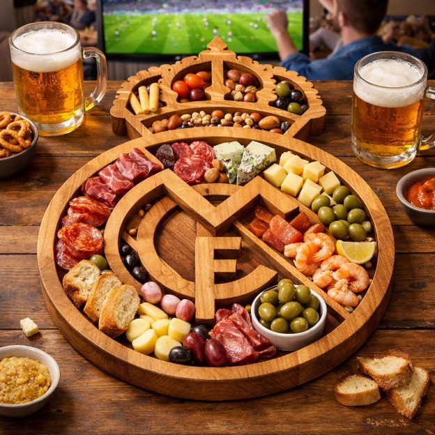Football Club Logo Wooden Charcuterie Board