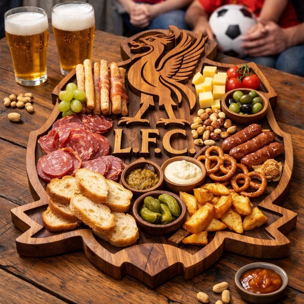 Football Club Logo Wooden Charcuterie Board