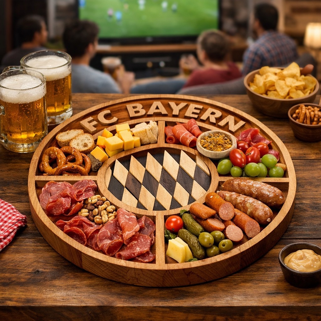 Football Club Logo Wooden Charcuterie Board