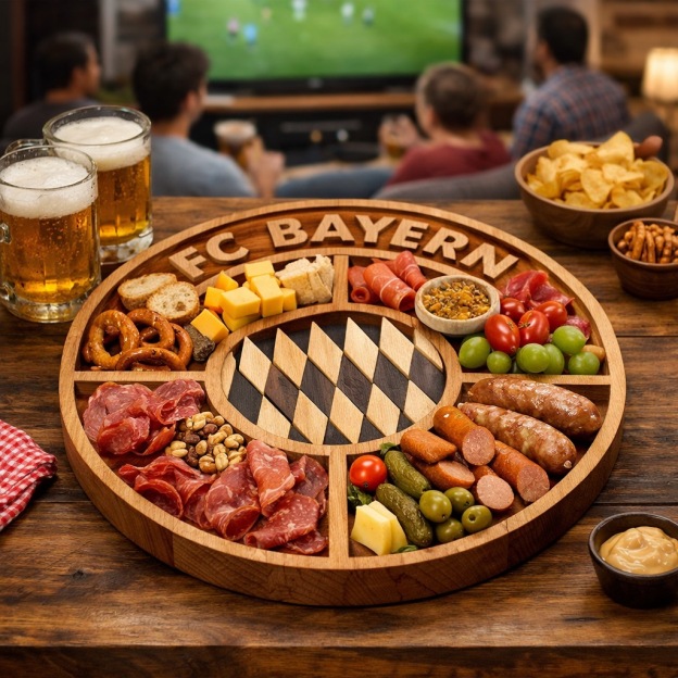 Football Club Logo Wooden Charcuterie Board