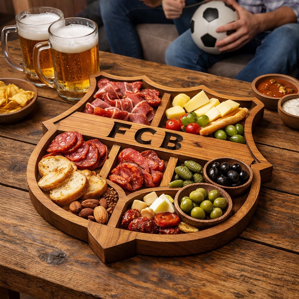 Football Club Logo Wooden Charcuterie Board