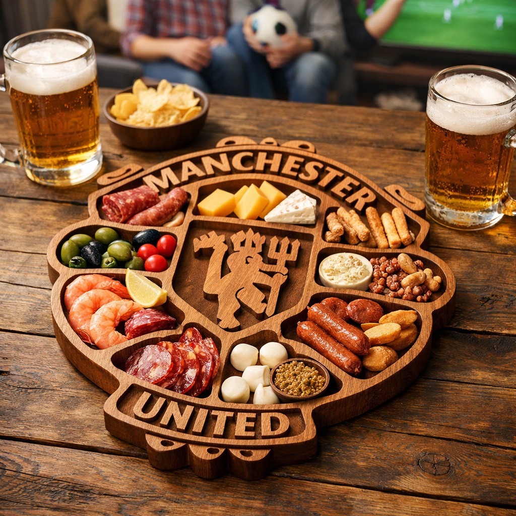 Football Club Logo Wooden Charcuterie Board