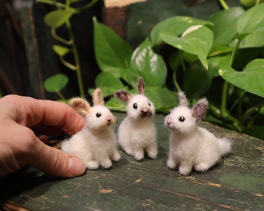 Needle Felted Baby Bunny