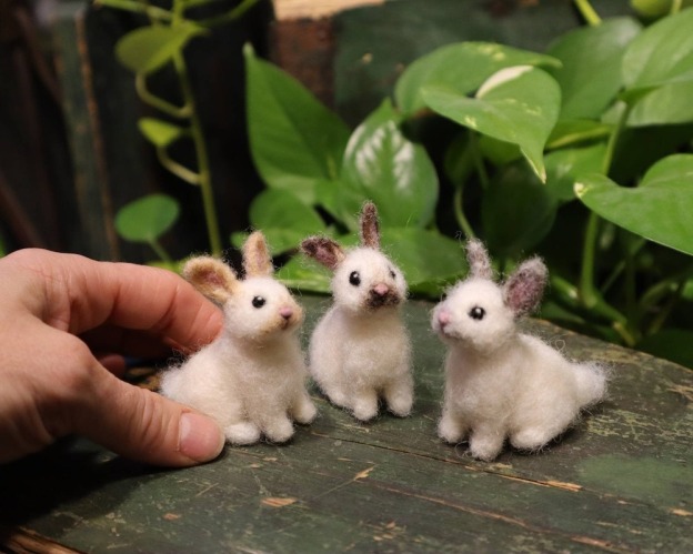 Needle Felted Baby Bunny