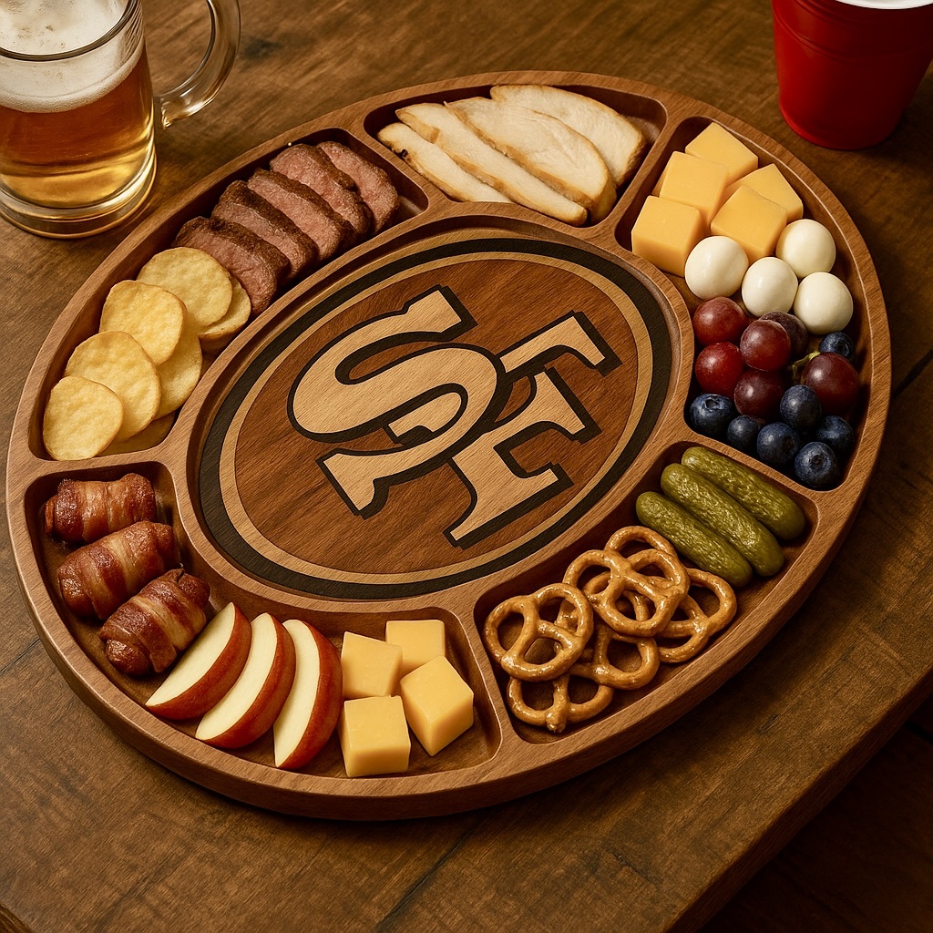 Team Legacy Wooden Charcuterie Board – Limited Edition Game Day Platter