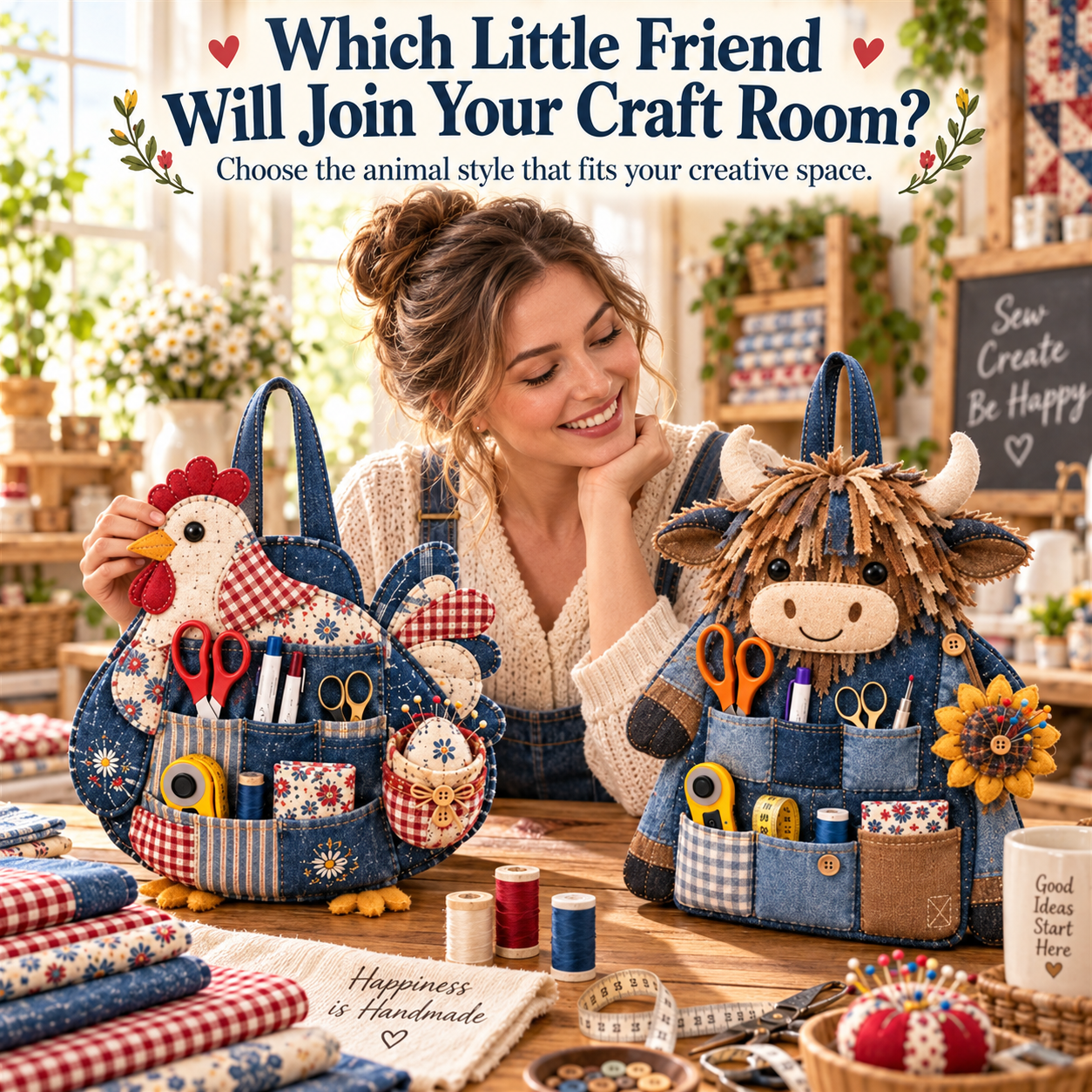 🧵 Beginner-Friendly DIY Animal Sewing Caddy Kit