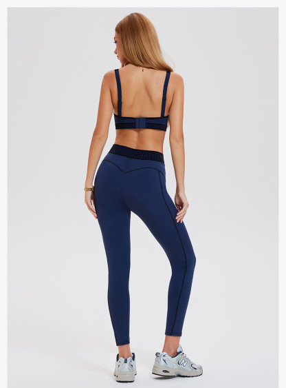 Custom High Quality 4 Way Stretch High Waist Flocking Yoga Pants 20% Spandex 80% Polyester Gym Leggings for Women-TCK50775