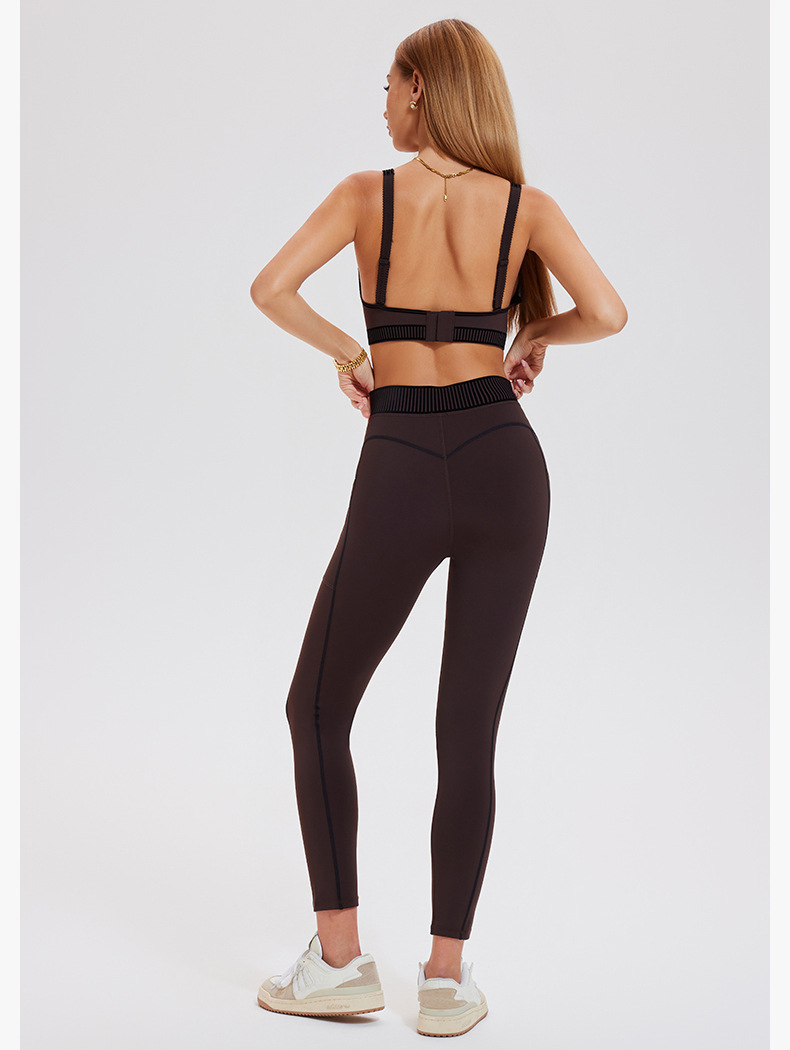 Custom High Quality 4 Way Stretch High Waist Flocking Yoga Pants 20% Spandex 80% Polyester Gym Leggings for Women-TCK50775