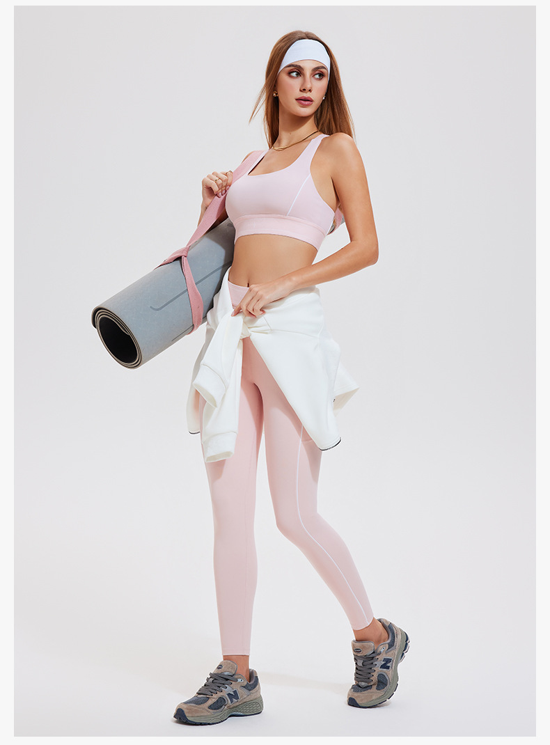 Women's Quick-Dry Breathable & Lightweight Gym Running Sports Bra & Yoga Leggings Set Stretch Workout Outfit- TCK50745