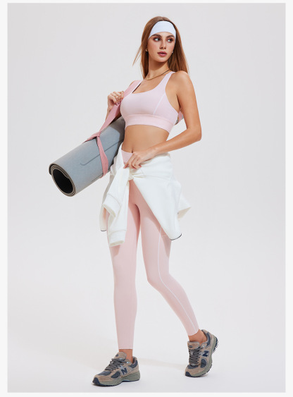 Women's Quick-Dry Breathable & Lightweight Gym Running Sports Bra & Yoga Leggings Set Stretch Workout Outfit-	 TCK50745