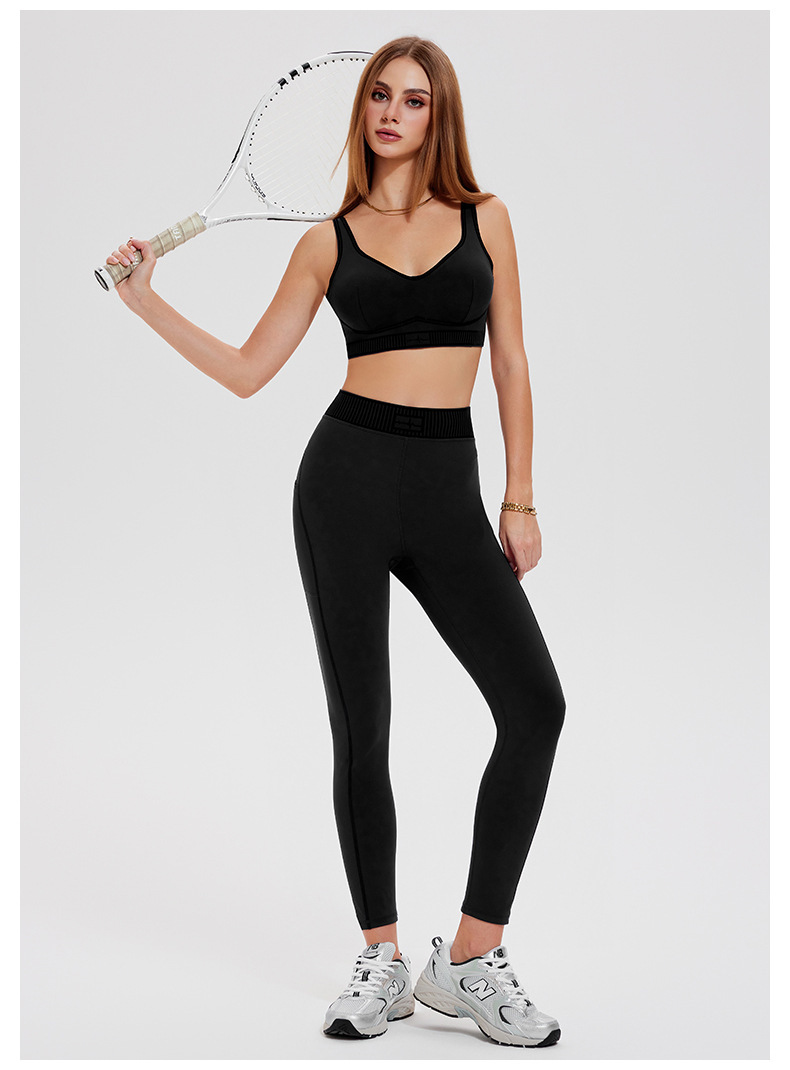 Custom High Quality 4 Way Stretch High Waist Flocking Yoga Pants 20% Spandex 80% Polyester Gym Leggings for Women-TCK50775