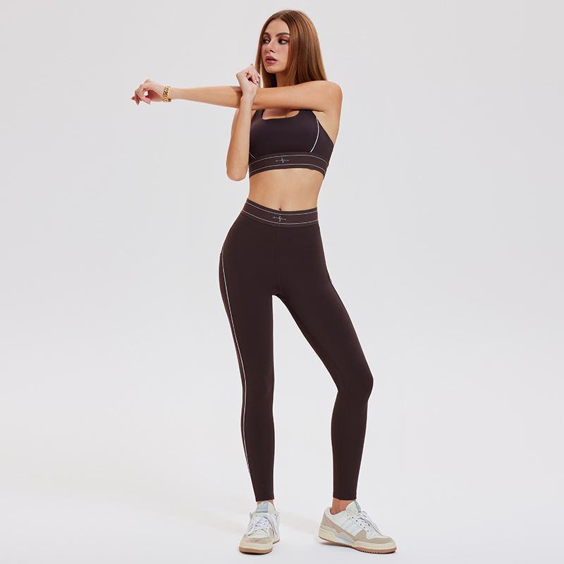 Women's Quick-Dry Breathable & Lightweight Gym Running Sports Bra & Yoga Leggings Set Stretch Workout Outfit-	 TCK50745