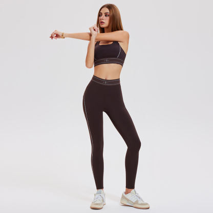 Women's Quick-Dry Breathable & Lightweight Gym Running Sports Bra & Yoga Leggings Set Stretch Workout Outfit-	 TCK50745