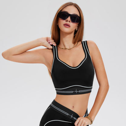 Fitness Yoga Wear Set High Elastic Quick Dry Workout Clothing Running Sports Gym Contrast Color Set for Women-TCK50756