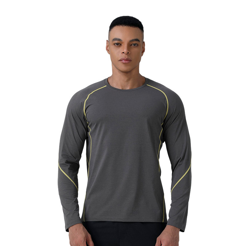 Outdoor Sports Long Sleeve Quick-Dry Breathable Fitness T-Shirt for Men Running Cycling Clothing Solona Basketball Top