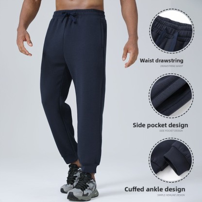 Autumn and Winter New Leisure Tappered Sweatpants Cotton Knit Breathable Fabric Basketball Fitness Loose Track Pants