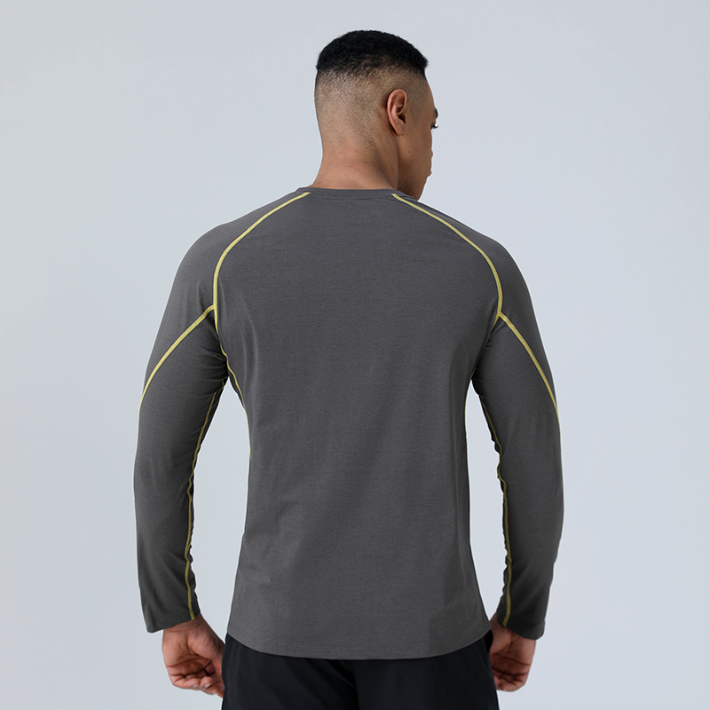 Outdoor Sports Long Sleeve Quick-Dry Breathable Fitness T-Shirt for Men Running Cycling Clothing Solona Basketball Top