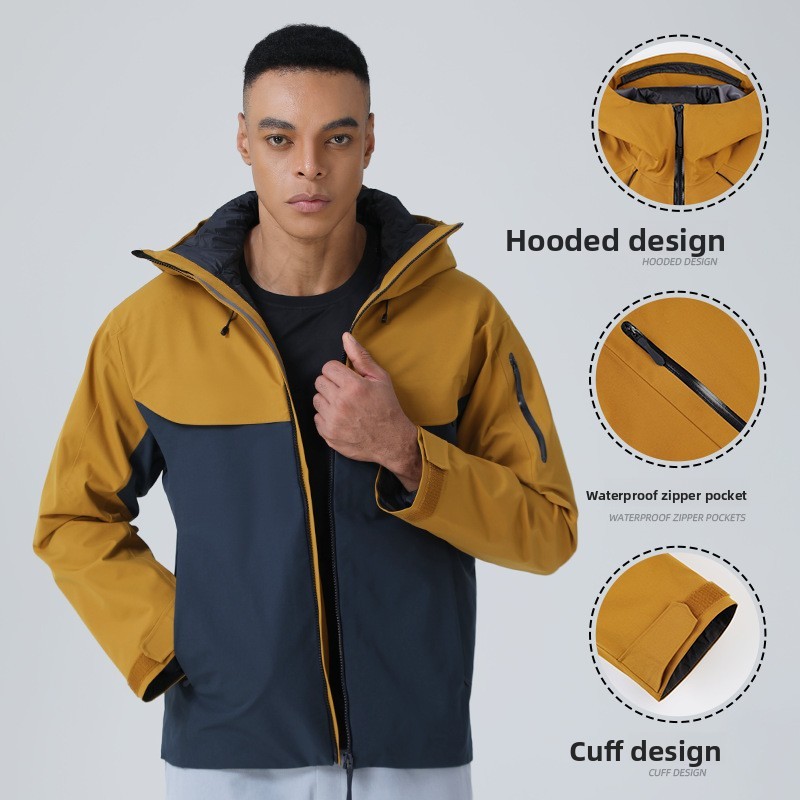 New Outdoor 3-in-1 Jacket Men Autumn Winter Warm Windproof Breathable Outdoor Climbing Hiking Travel Jacket Women