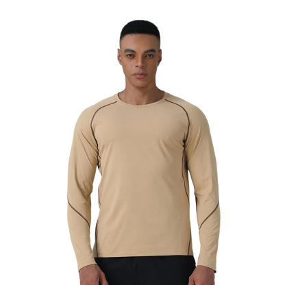 Outdoor Sports Long Sleeve Quick-Dry Breathable Fitness T-Shirt for Men Running Cycling Clothing Solona Basketball Top