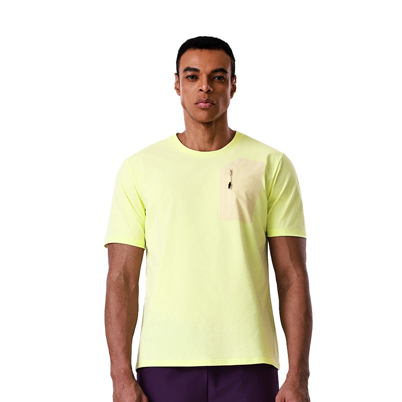 New Bird House sports outdoor quick-dry short-sleeve men's anti-UV quick-dry T-shirt with zipper pocket short top for men