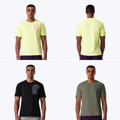 New Bird House sports outdoor quick-dry short-sleeve men's anti-UV quick-dry T-shirt with zipper pocket short top for men