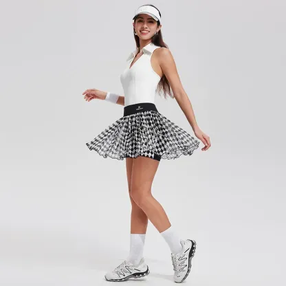 220gsm Pickleball Padel 2 Piece Sport Bra Skirts Set With Shorts Gym Fitness Custom Workout Clothing Skort Tennis Wear for Women