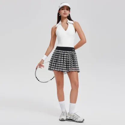 220gsm Pickleball Padel 2 Piece Sport Bra Skirts Set With Shorts Gym Fitness Custom Workout Clothing Skort Tennis Wear for Women