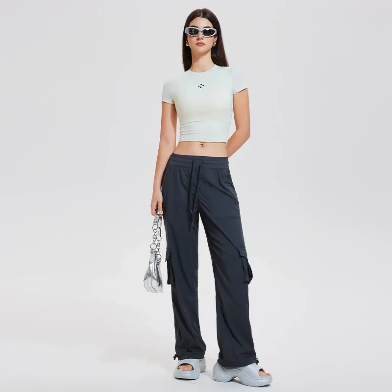 Streetwear Pants Multi-Pocket Straight-Leg Cargo Pants High Street Workwear Style Overalls Loose Casual Women's Pants