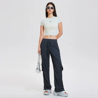 Streetwear Pants Multi-Pocket Straight-Leg Cargo Pants High Street Workwear Style Overalls Loose Casual Women's Pants
