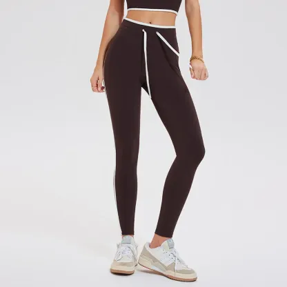 Spandex Gym Clothings Double V Shape Butt Hips Lifting Contrast Color Yoga Pants Workout Wear Women Gym Yoga Leggings