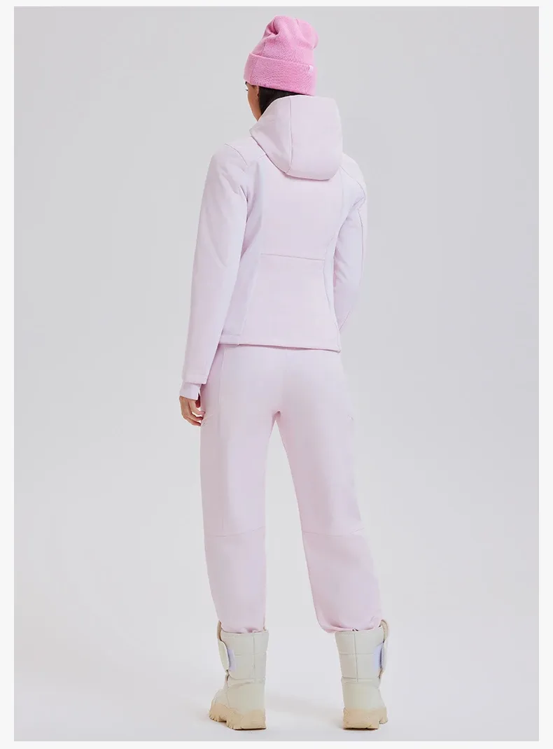 3-in-1 High Quality Thickened Warm Set Knitted Underpants Velvet Vest and Duck Down Jacket Set for Women Outdoor