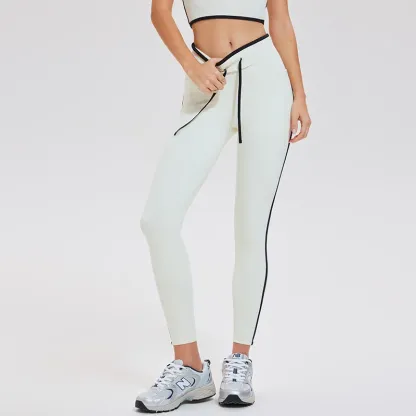 Spandex Gym Clothings Double V Shape Butt Hips Lifting Contrast Color Yoga Pants Workout Wear Women Gym Yoga Leggings