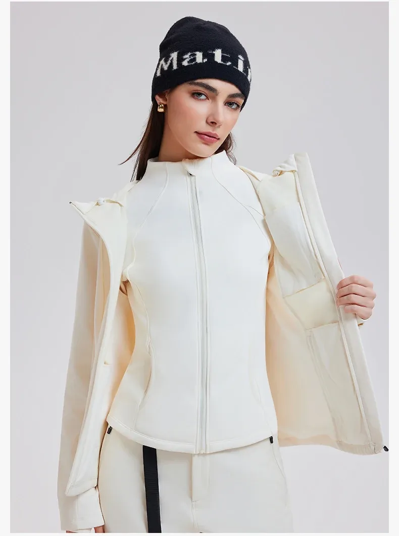 3-in-1 High Quality Thickened Warm Set Knitted Underpants Velvet Vest and Duck Down Jacket Set for Women Outdoor