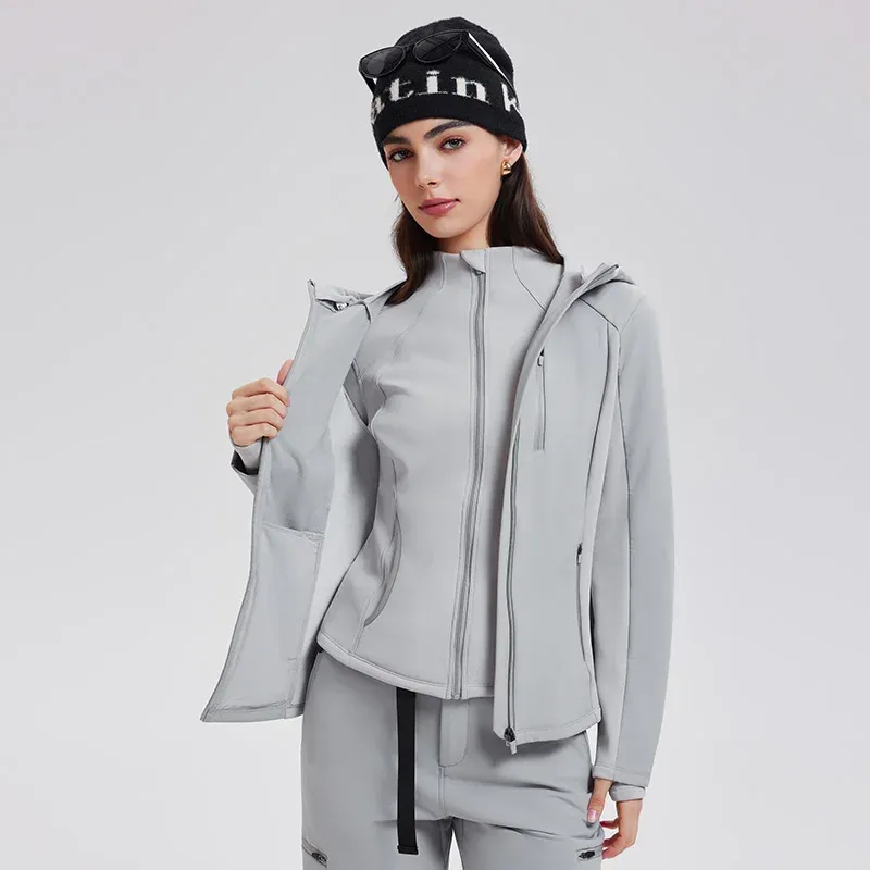 3-in-1 High Quality Thickened Warm Set Knitted Underpants Velvet Vest and Duck Down Jacket Set for Women Outdoor