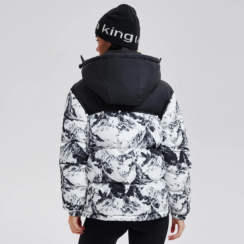 Unisex Warm Down Jacket Coat Stand Collar Zipper Closure With Hooded Winter Filling Duck Down Men's Puffer Down Jacket