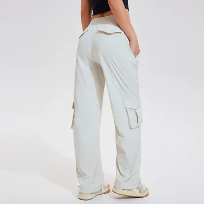 Streetwear Pants Multi-Pocket Straight-Leg Cargo Pants High Street Workwear Style Overalls Loose Casual Women's Pants