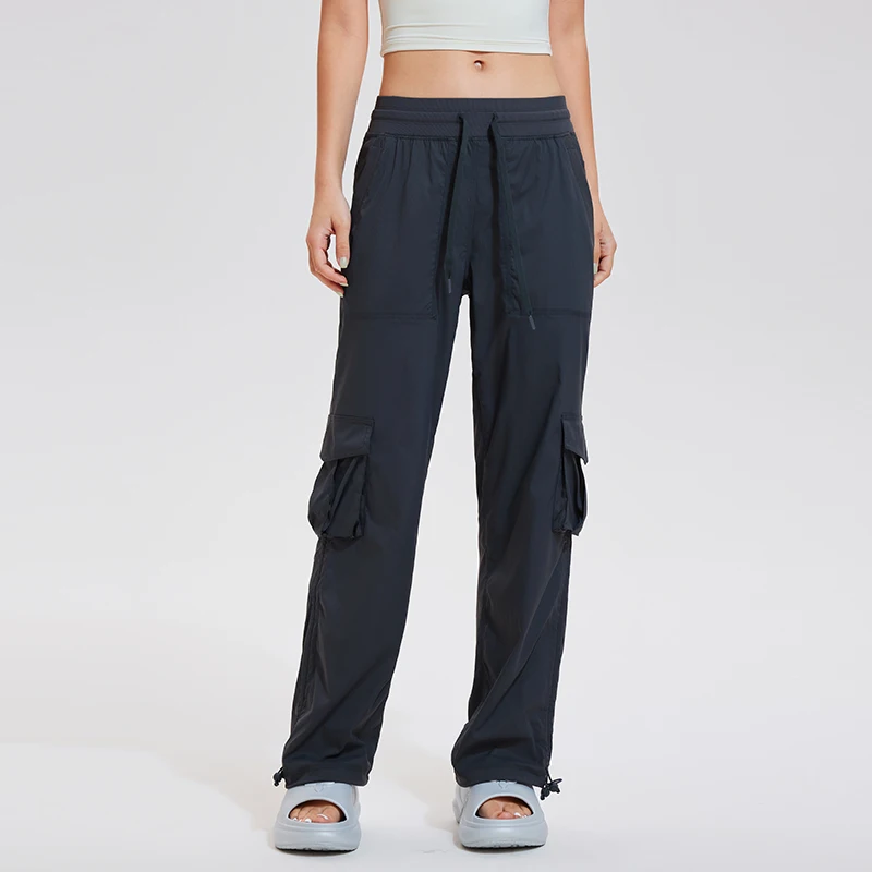 Streetwear Pants Multi-Pocket Straight-Leg Cargo Pants High Street Workwear Style Overalls Loose Casual Women's Pants